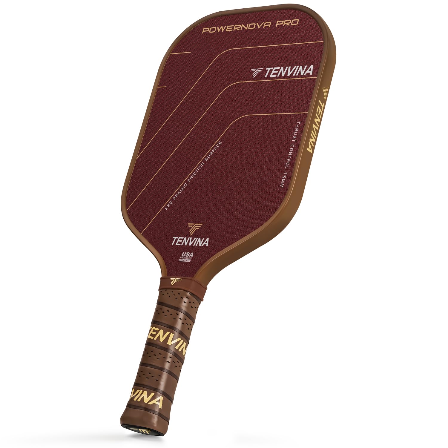 NHYHN TENVINA paddle front view showing balanced shape and sweet spot for improved control