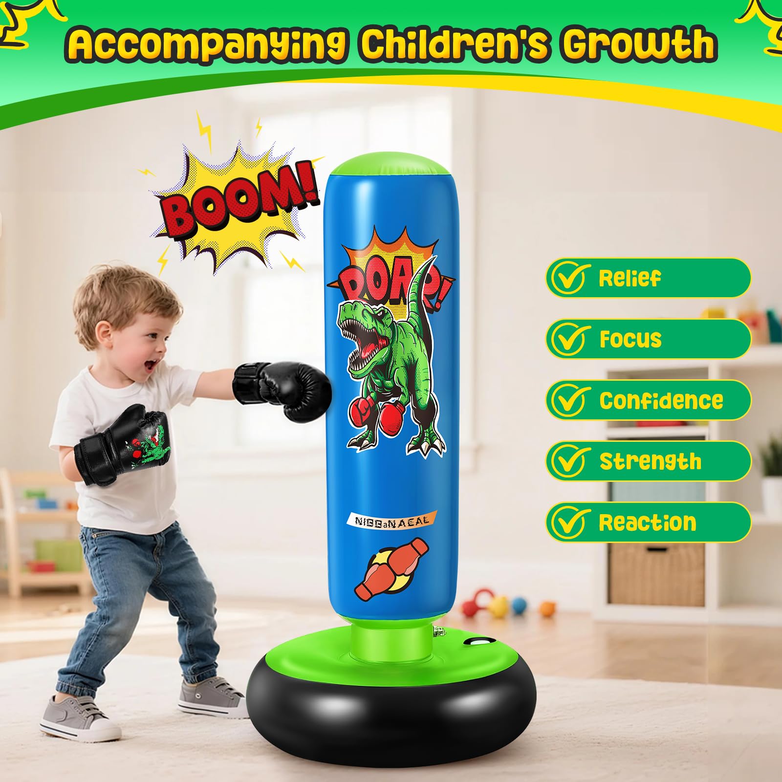 NIBBaNACAL water-filled base demonstration emphasizing sturdy, tip-resistant stability