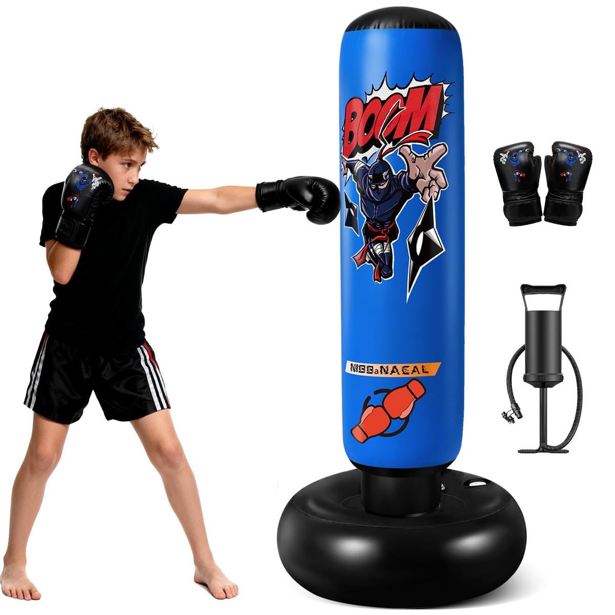 NIBBaNACAL front view showing ninja design and stable stance for safe play