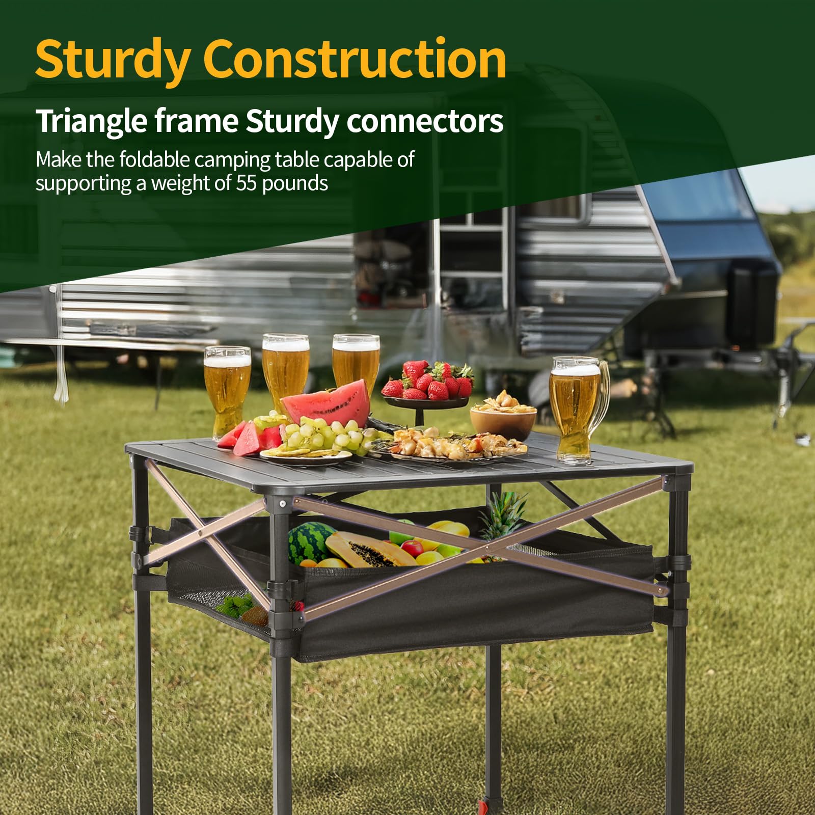 Nice C removable mesh storage shelf holding utensils and small gear