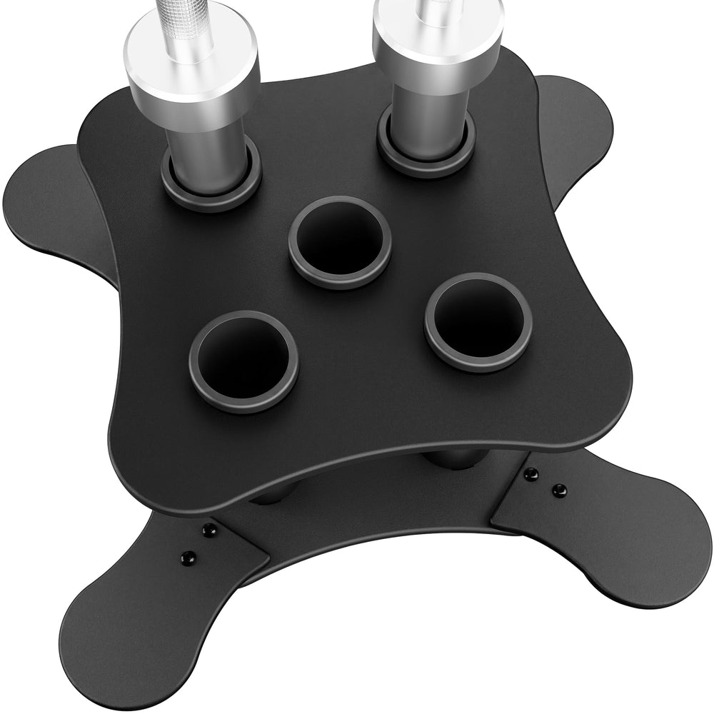 niffgaff front view of five-slot barbell holder showing compact storage benefit