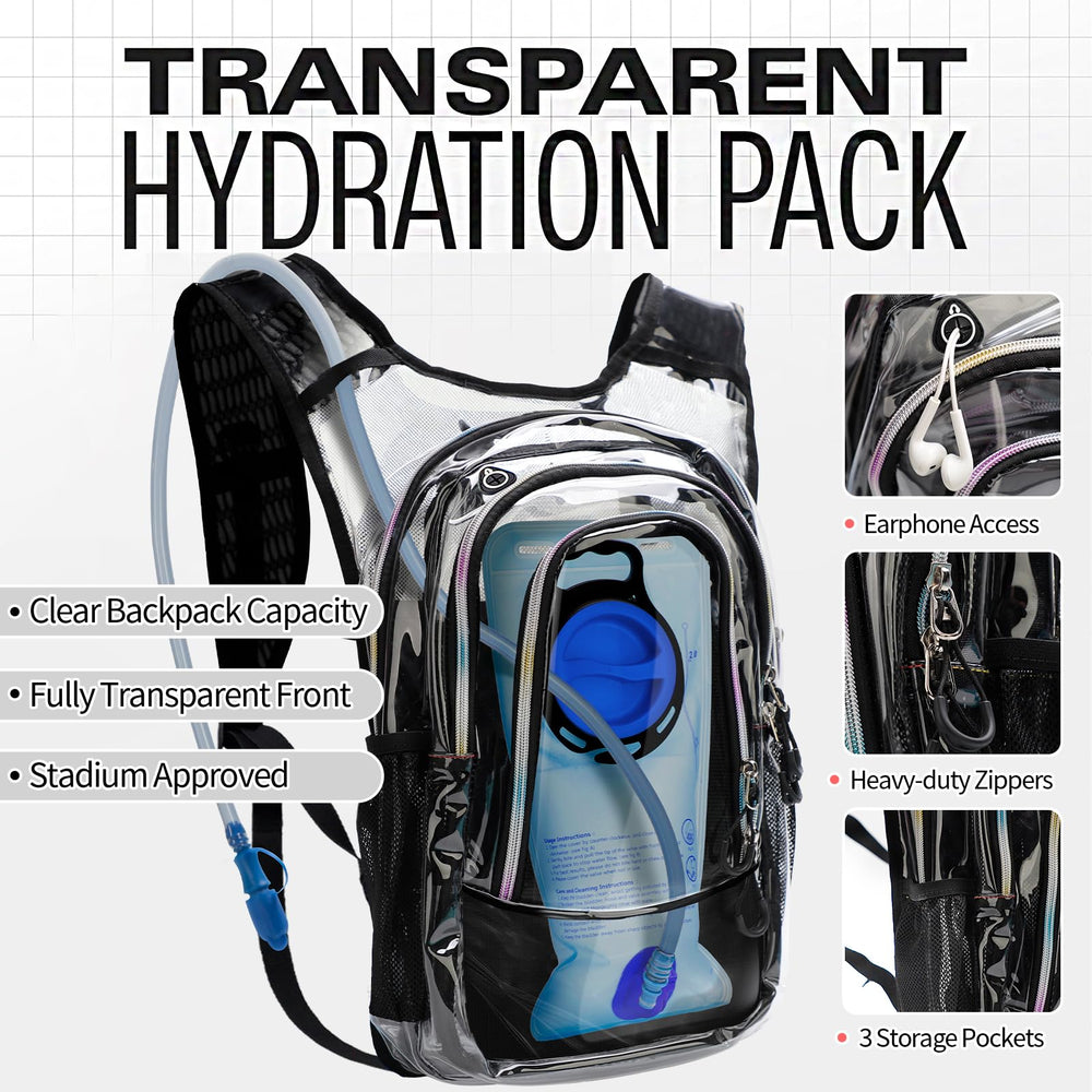 Niggeey 2L BPA-free hydration bladder filled and inserted, keeps drinks ready