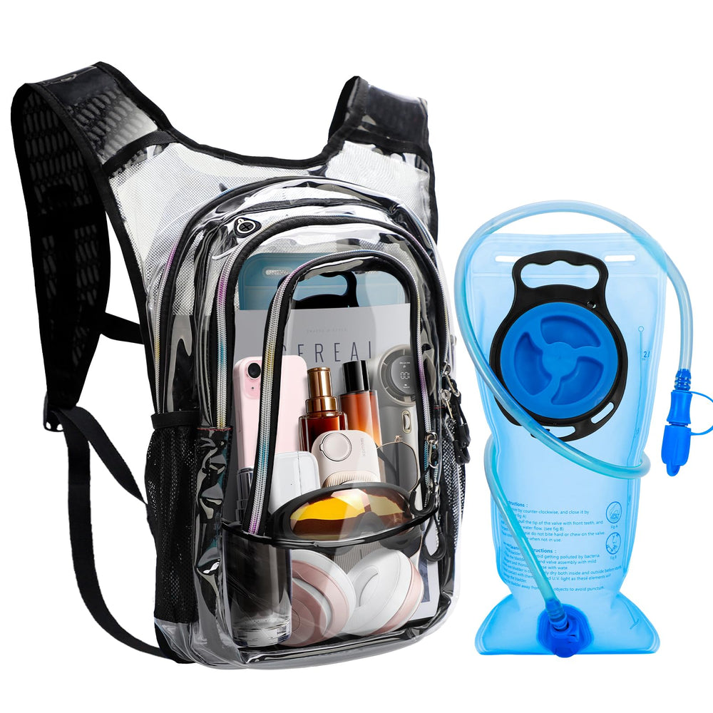 Niggeey front view of hydropack showing hologram finish and pockets, stylish protection