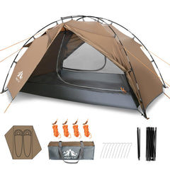 Night Cat front exterior view showing dual doors and waterproof fly, reliable weather protection