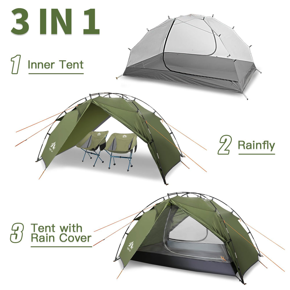 Night Cat interior space with two sleeping pads and gear storage at foot