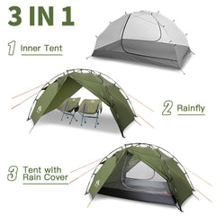 Night Cat interior space with two sleeping pads and gear storage at foot
