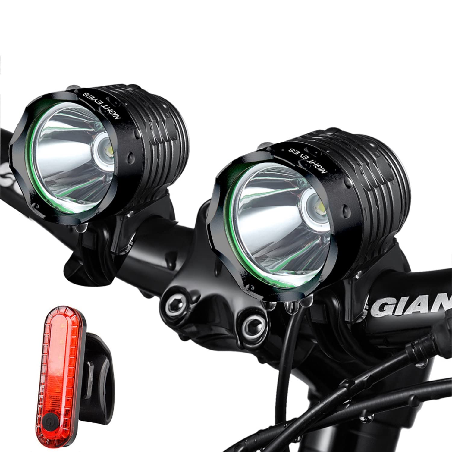 Night Eyes dual headlights front view showing bright beam and strong visibility