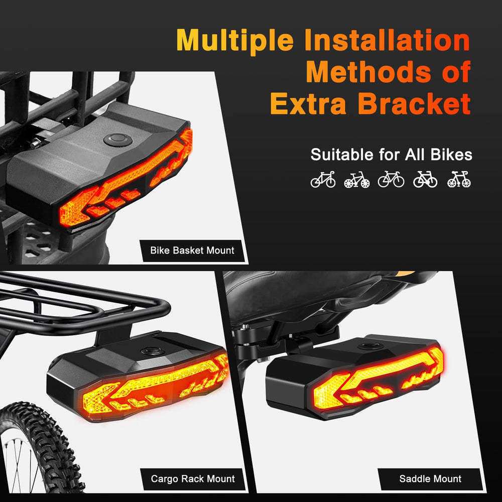 NineLeaf taillight lit showing alarm icon and loud horn deterrent benefit