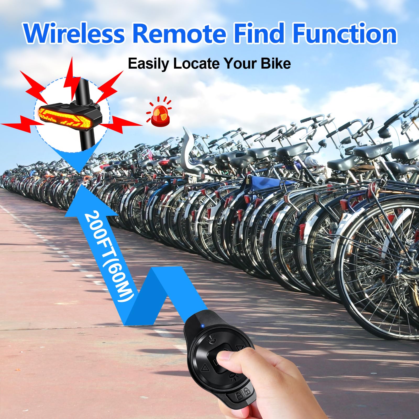 NineLeaf remote with handlebar clip showing easy reach and ergonomic control advantage