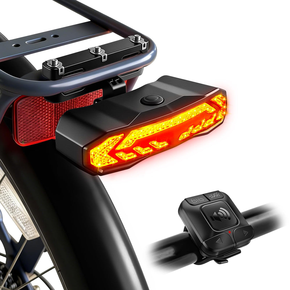 NineLeaf tail light front view showing bright LEDs and benefits visible safety