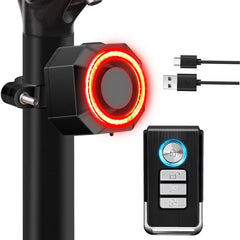 NineLeaf tail light front view showing bright LEDs and compact design for visibility