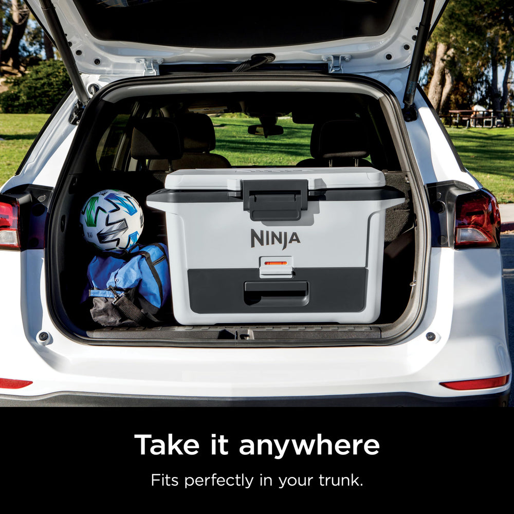 Ninja FrostVault at campsite, reliable cooling on outdoor trips