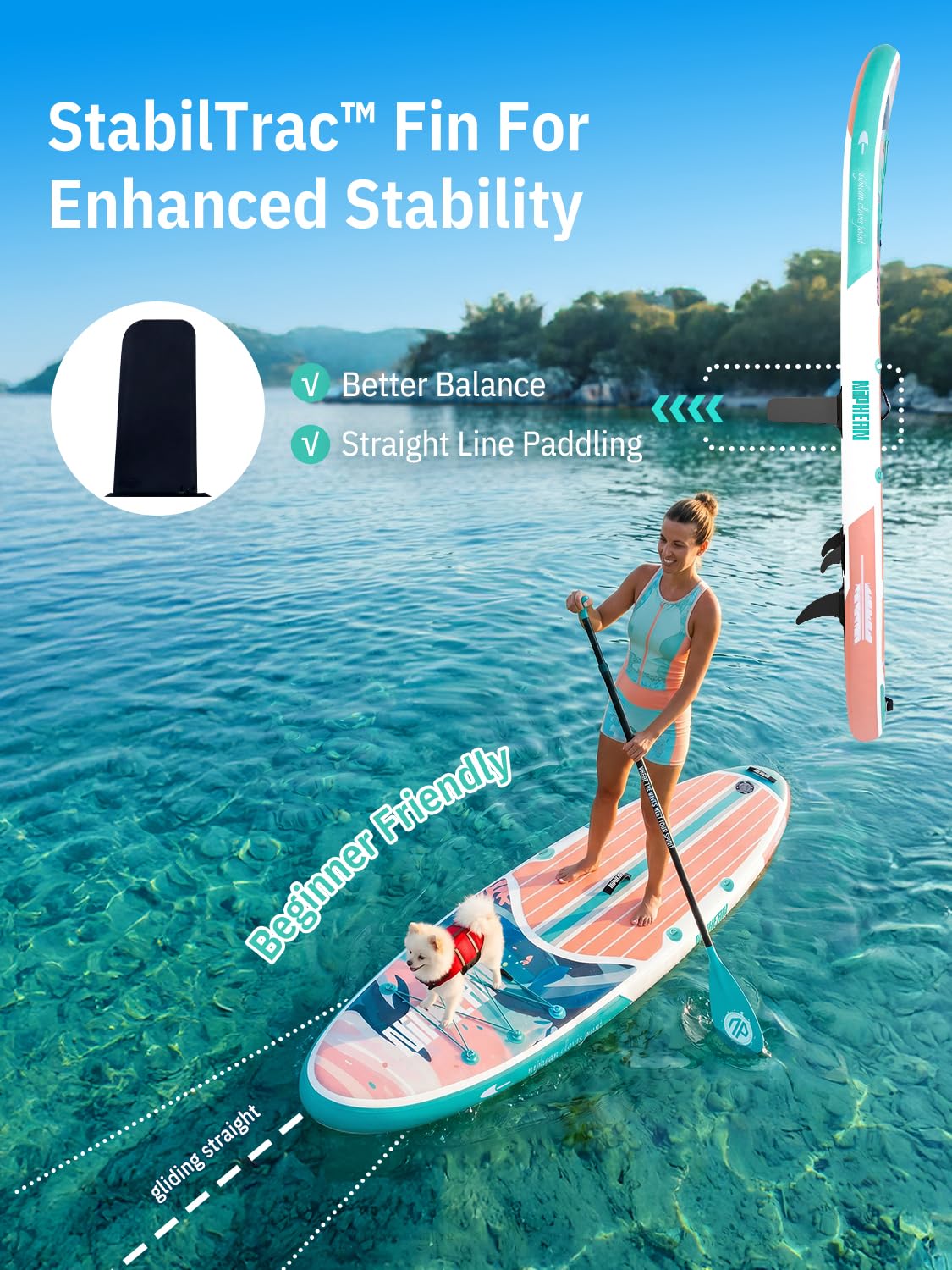 niphean rolled board inside backpack for easy transport and storage