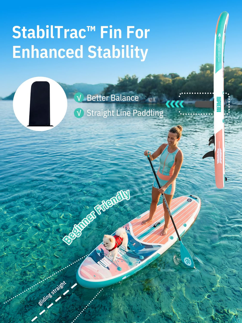 niphean rolled board inside backpack for easy transport and storage