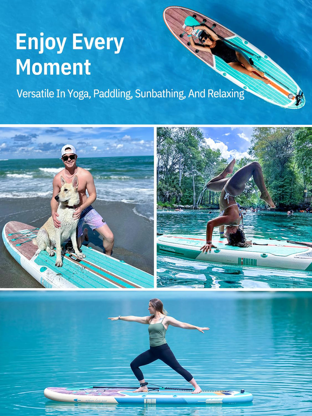 niphean paddler with dog on board showing pet-friendly 450 lb capacity