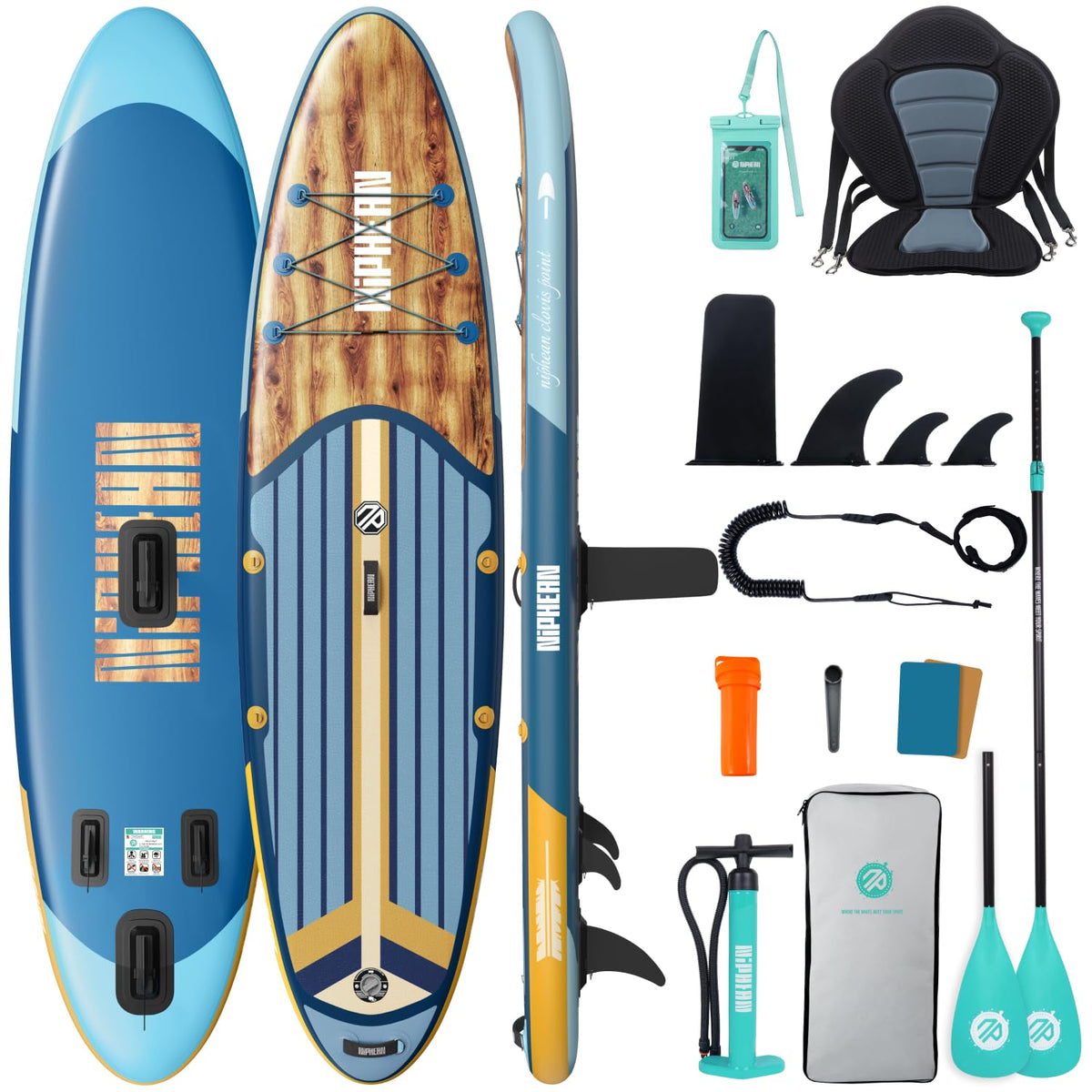 niphean dusk blue front profile showing board shape and stability
