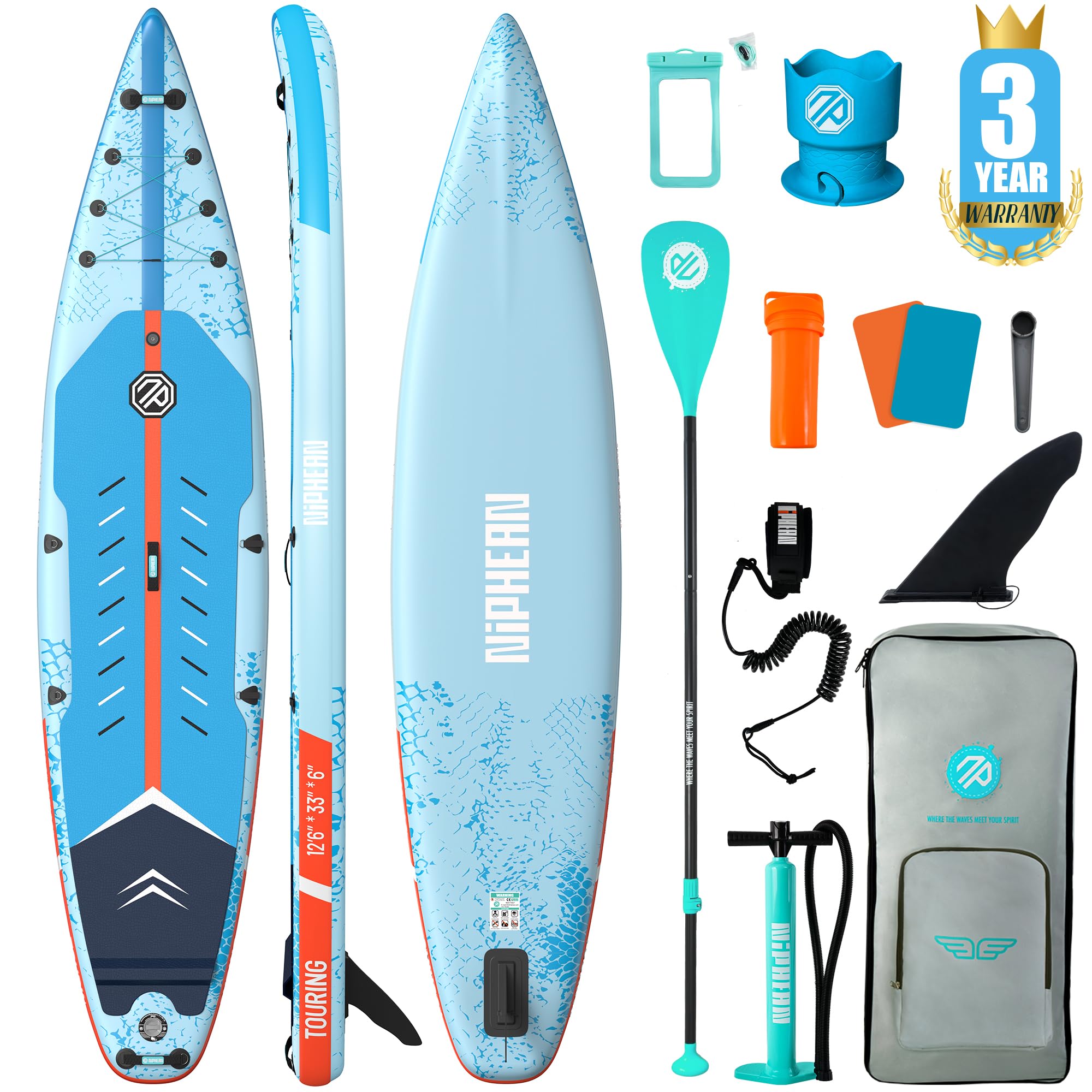niphean front packaging showing aqua blue board and kit, highlights ready-to-use convenience