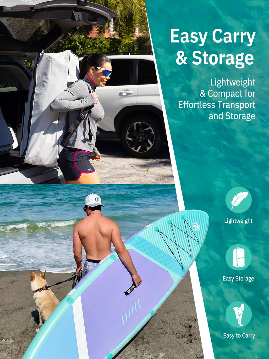 niphean rolled board packed in backpack for compact travel storage