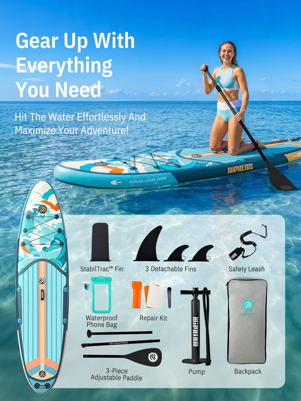 niphean board rolled in backpack showing portability and easy transport