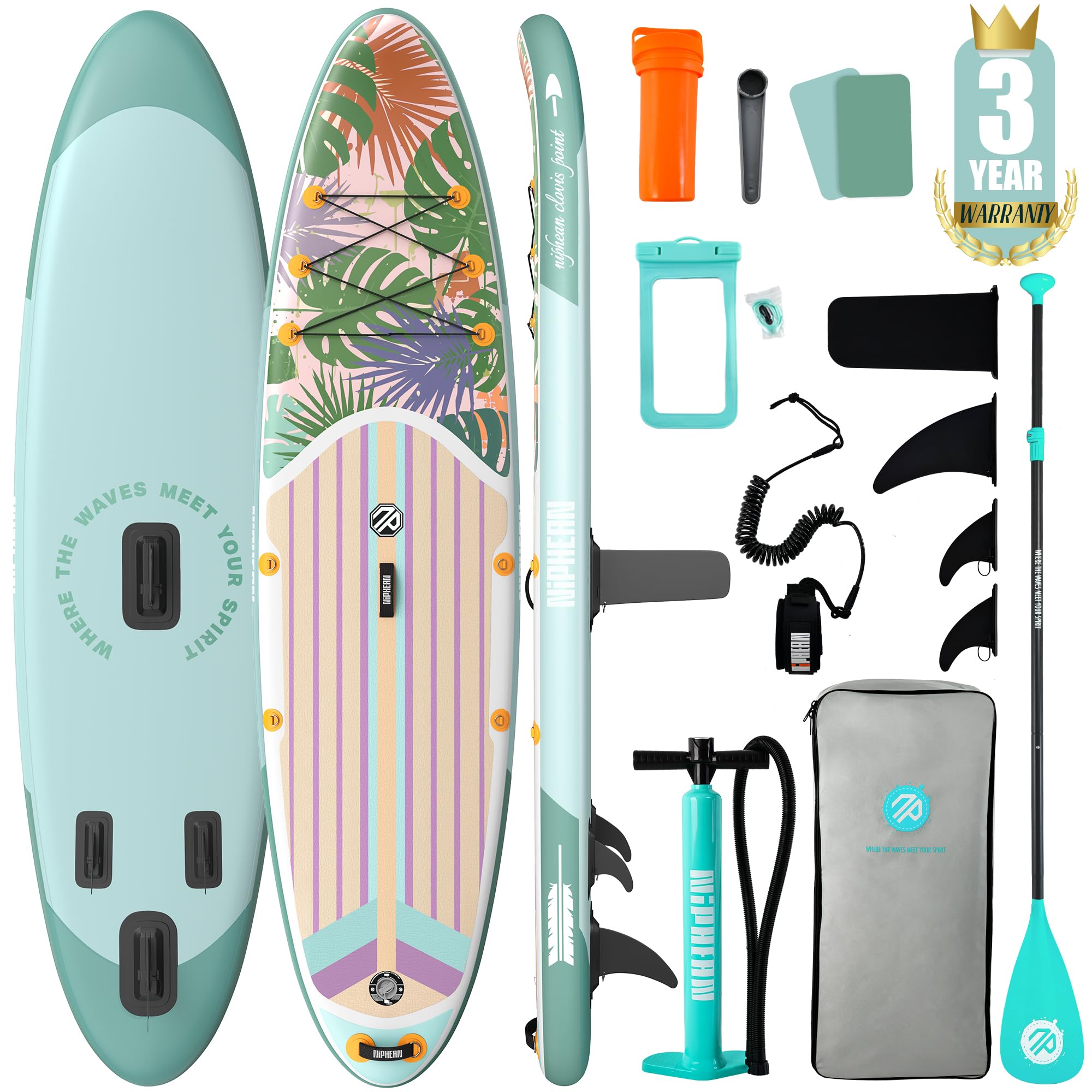 niphean blush pink board front view showing deck and shape for confident paddling
