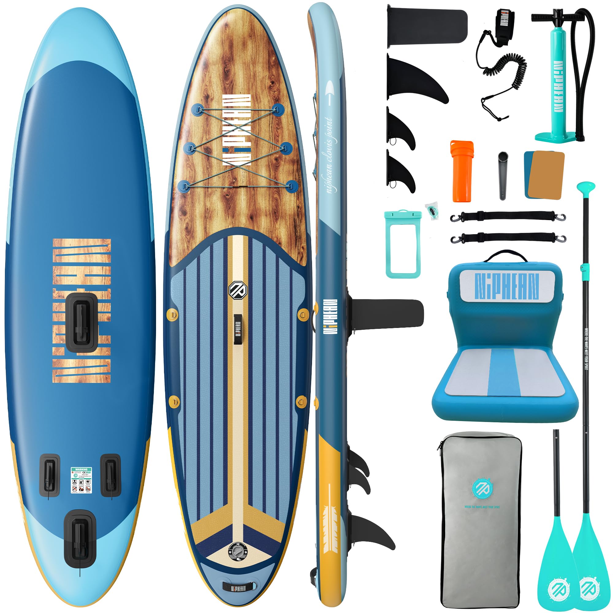 niphean navy blue SUP front view showing stability and portability benefit