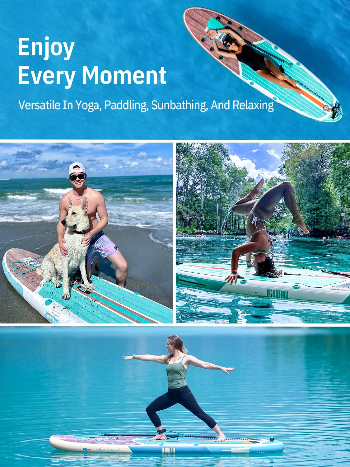 niphean board on a calm lake with paddler demonstrating usability