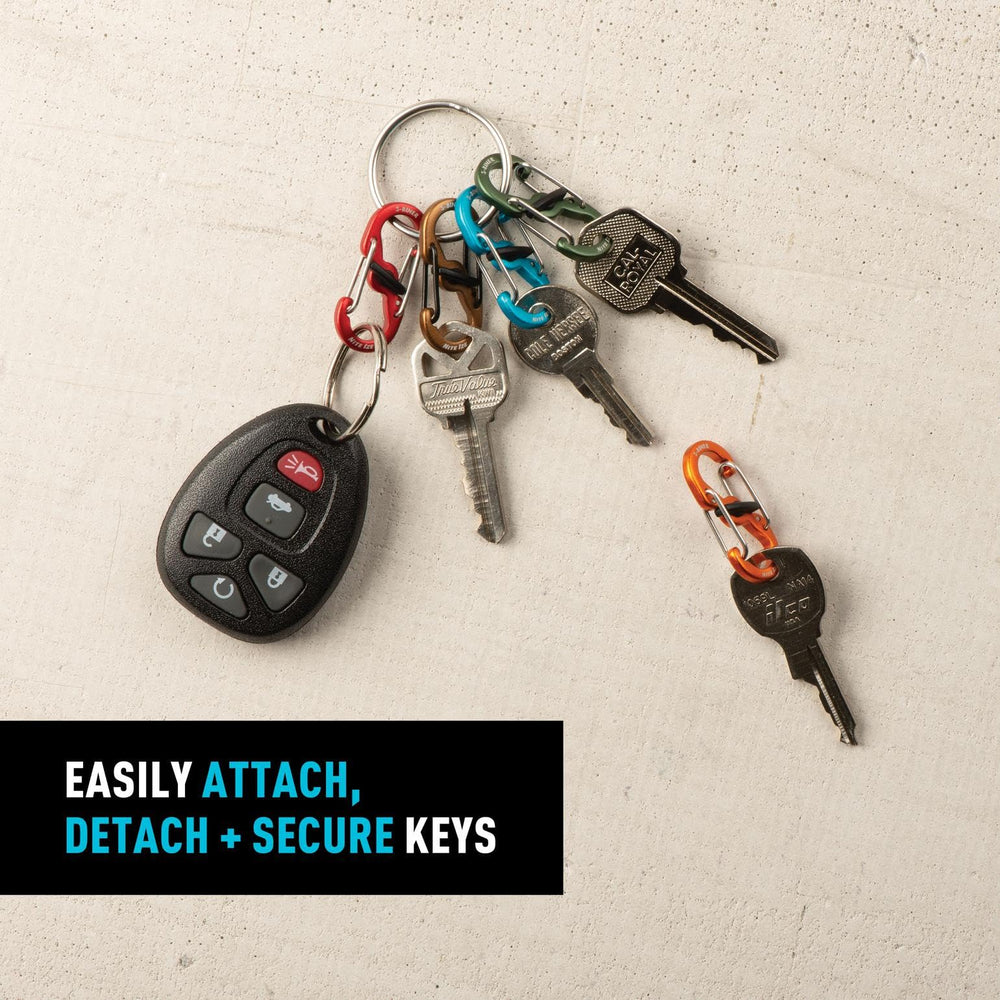 Nite Ize microlock close-up showing twist lock for accidental-opening protection