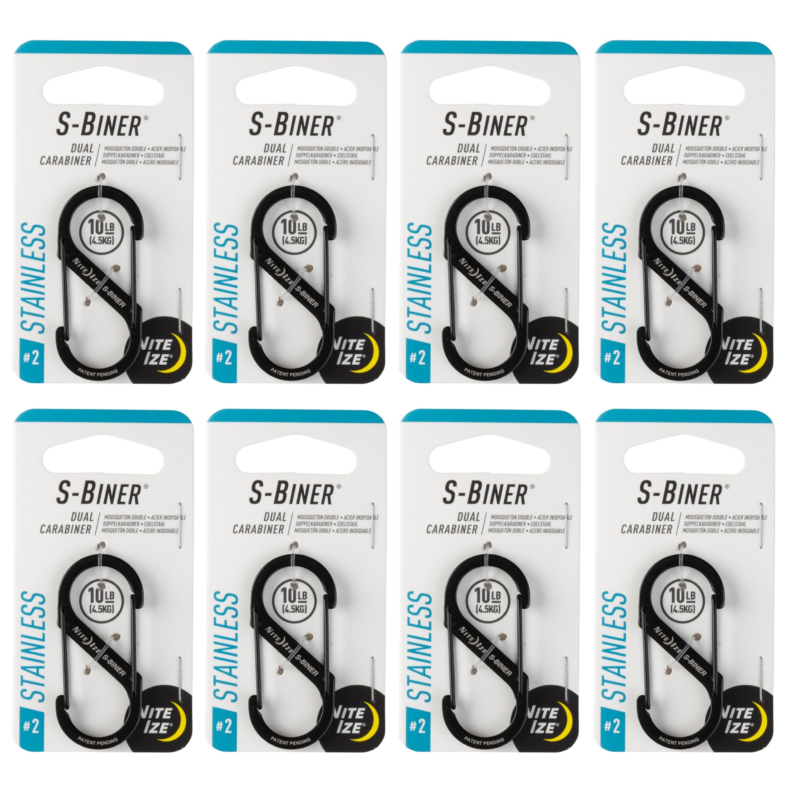 Nite Ize front view of dual carabiner showing compact shape and durability