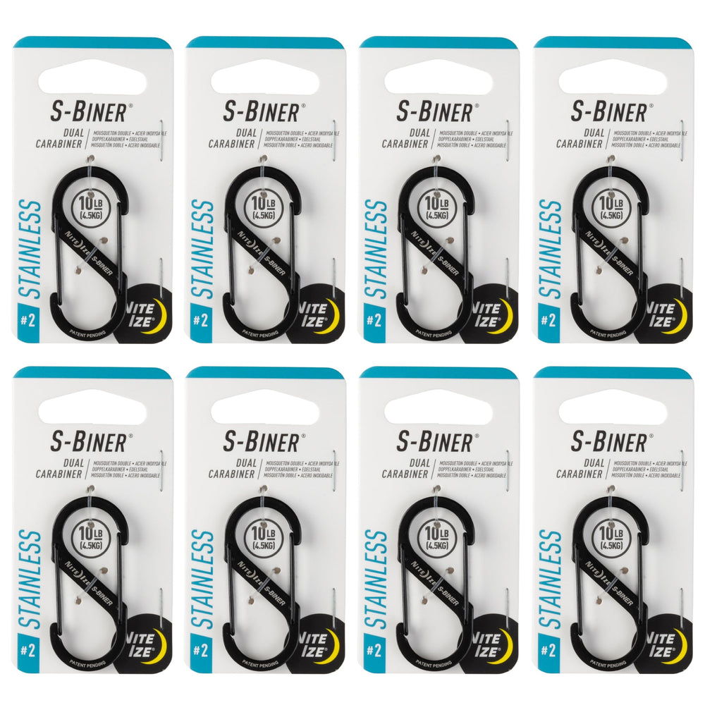 Nite Ize front view of dual carabiner showing compact shape and durability