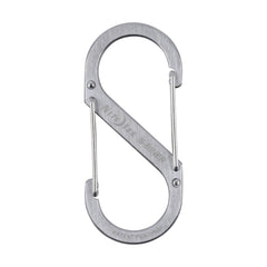 Nite Ize close-up of stainless steel wire gate illustrating secure quick-release action