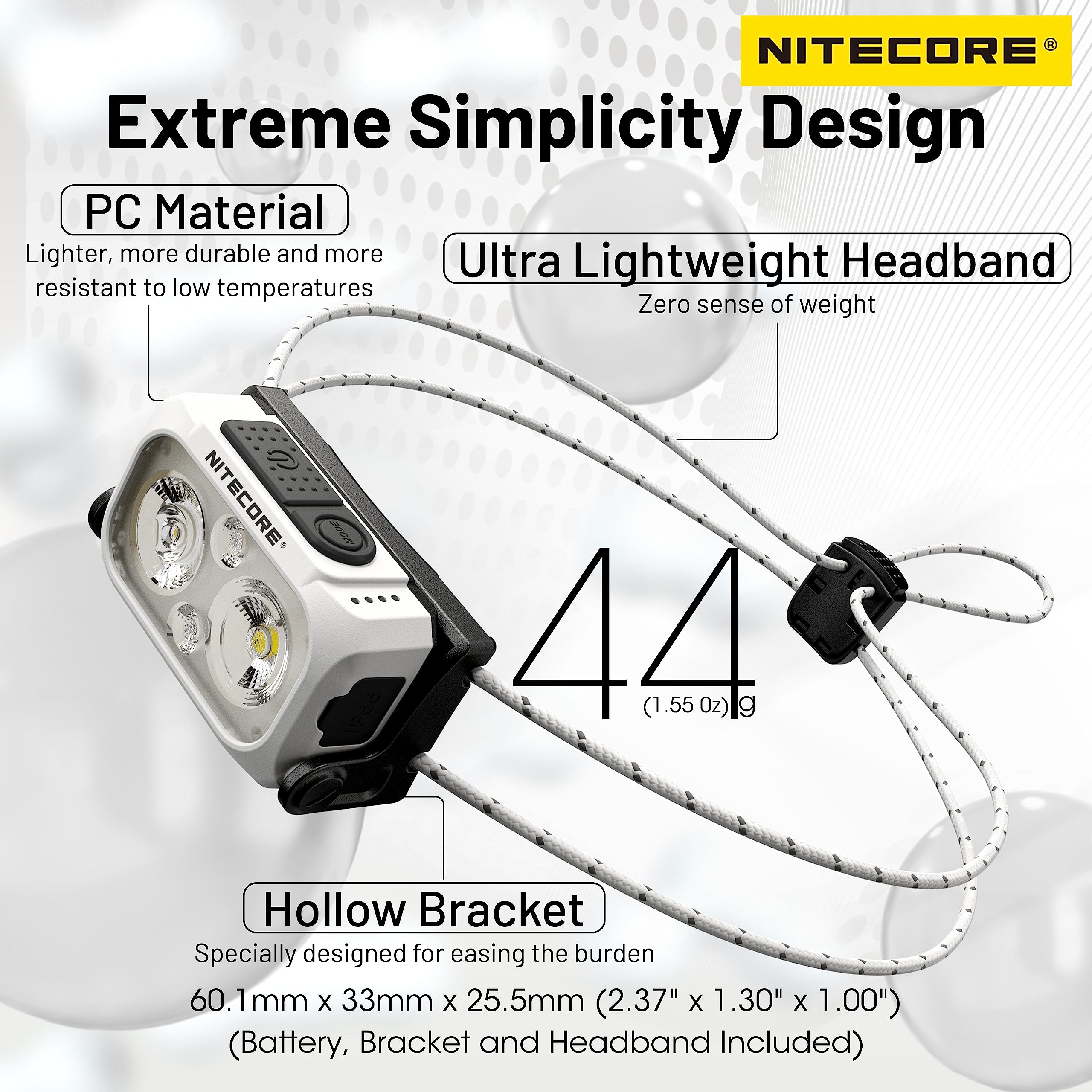 Nitecore NU21 headband detail with reflective strip improving nighttime visibility