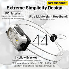 Nitecore NU21 headband detail with reflective strip improving nighttime visibility