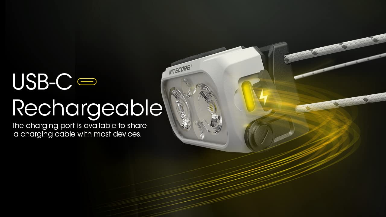 Nitecore NU21 headband reflective glow detail enhances visibility