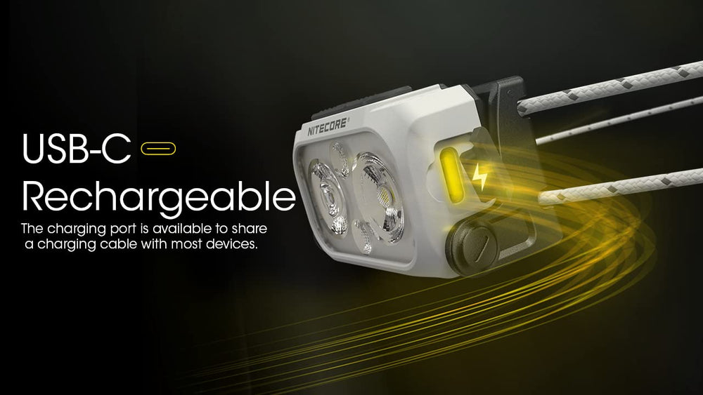 Nitecore NU21 headband reflective glow detail enhances visibility