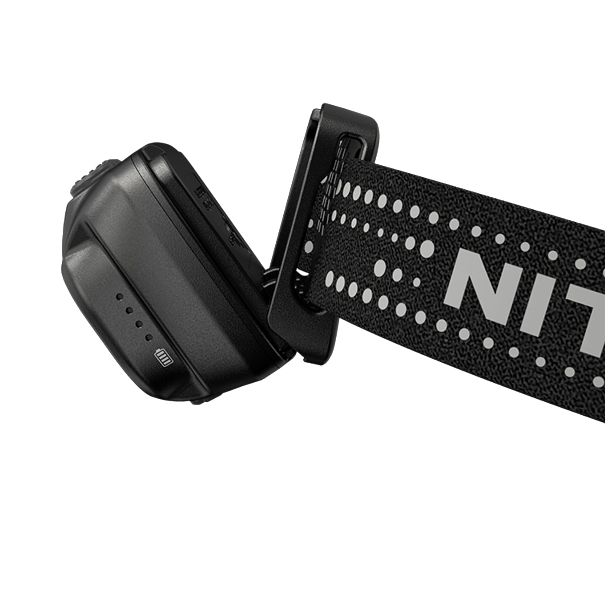 Nitecore NU33 close-up lens detail showing optics and focused beam benefit
