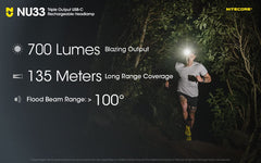 Nitecore NU33 headband and strap arrangement offering comfortable wearable benefit
