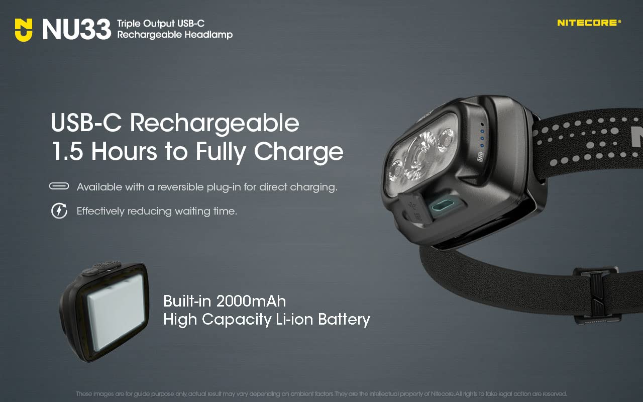 Nitecore NU33 red LED illumination demonstrating night-vision friendly benefit