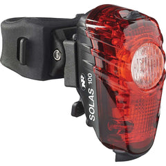 NiteRider Solas 100 mounted on seatpost showing bright rear visibility