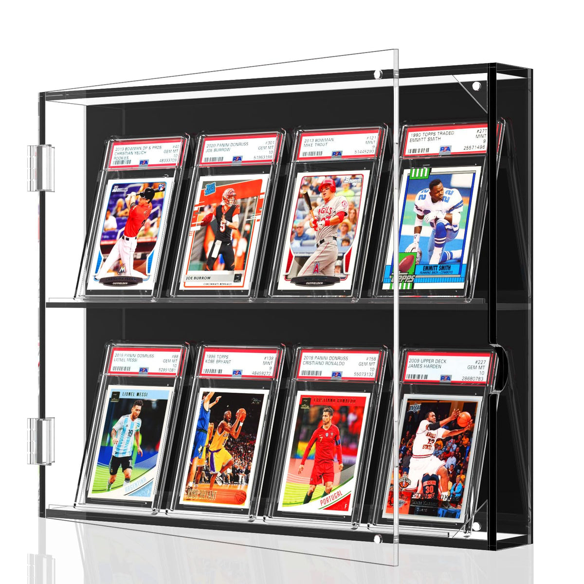 NIUBEE front view clear acrylic case showing display clarity and protection