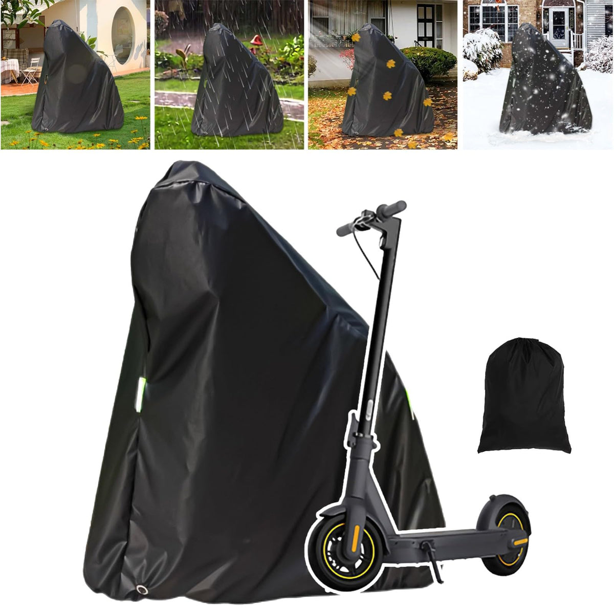 NiuJKun cover front view showing full scooter protection and weather resistance