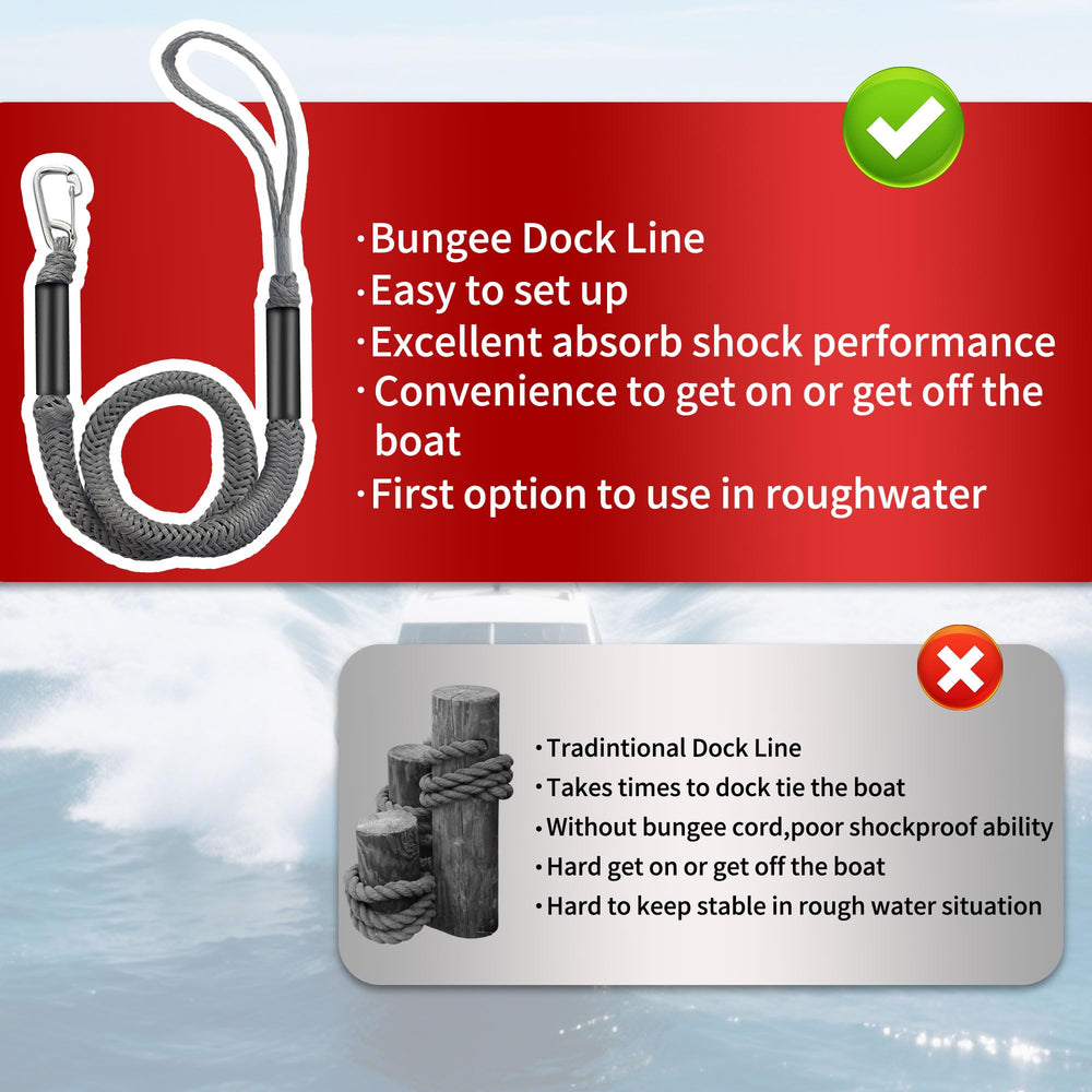 NIUTRIP full 4ft unstretched dock line packed for easy storage