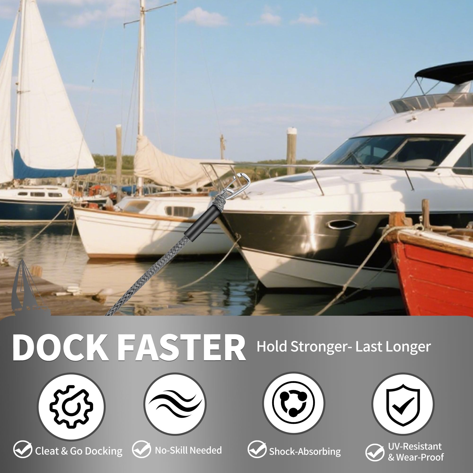 NIUTRIP dock line in marina lifestyle reducing strain on cleats