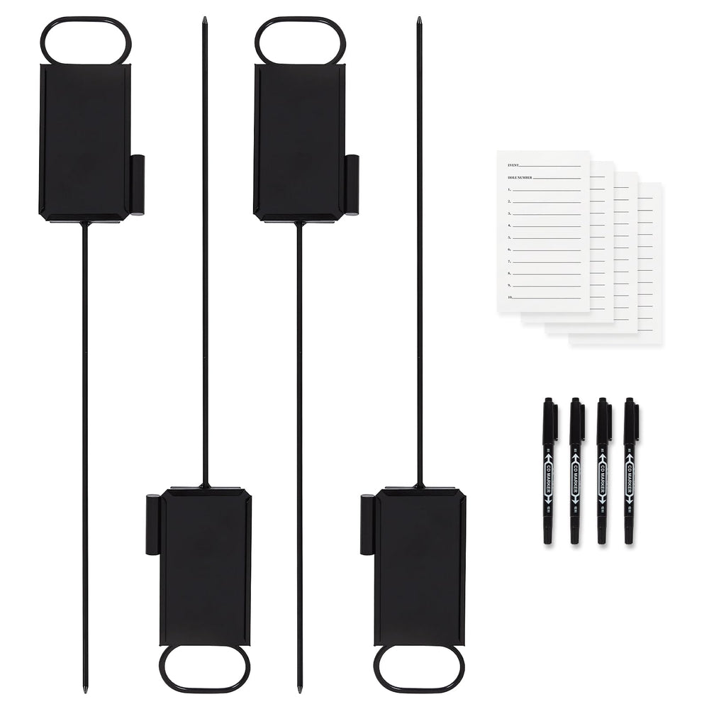 Niyanghome front view of four stainless steel markers showing neat set and portability