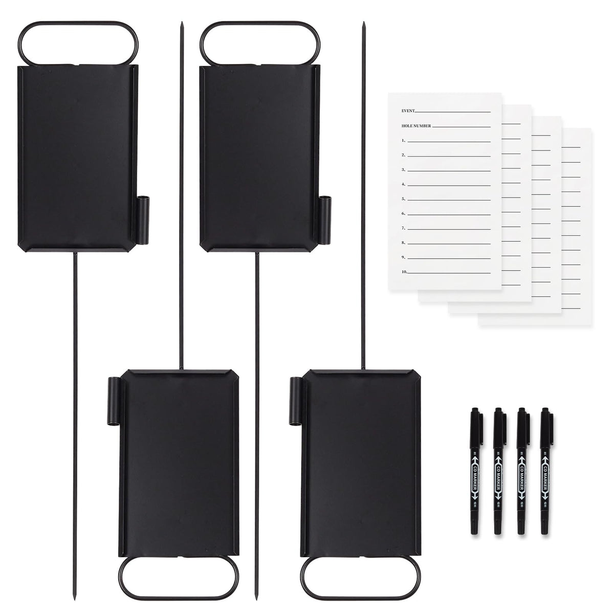 Niyanghome front view of four metal markers — clear organization benefit