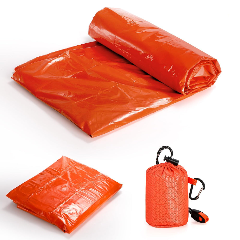 Noamus used as ground cover and improvised poncho showing multipurpose shelter and protection