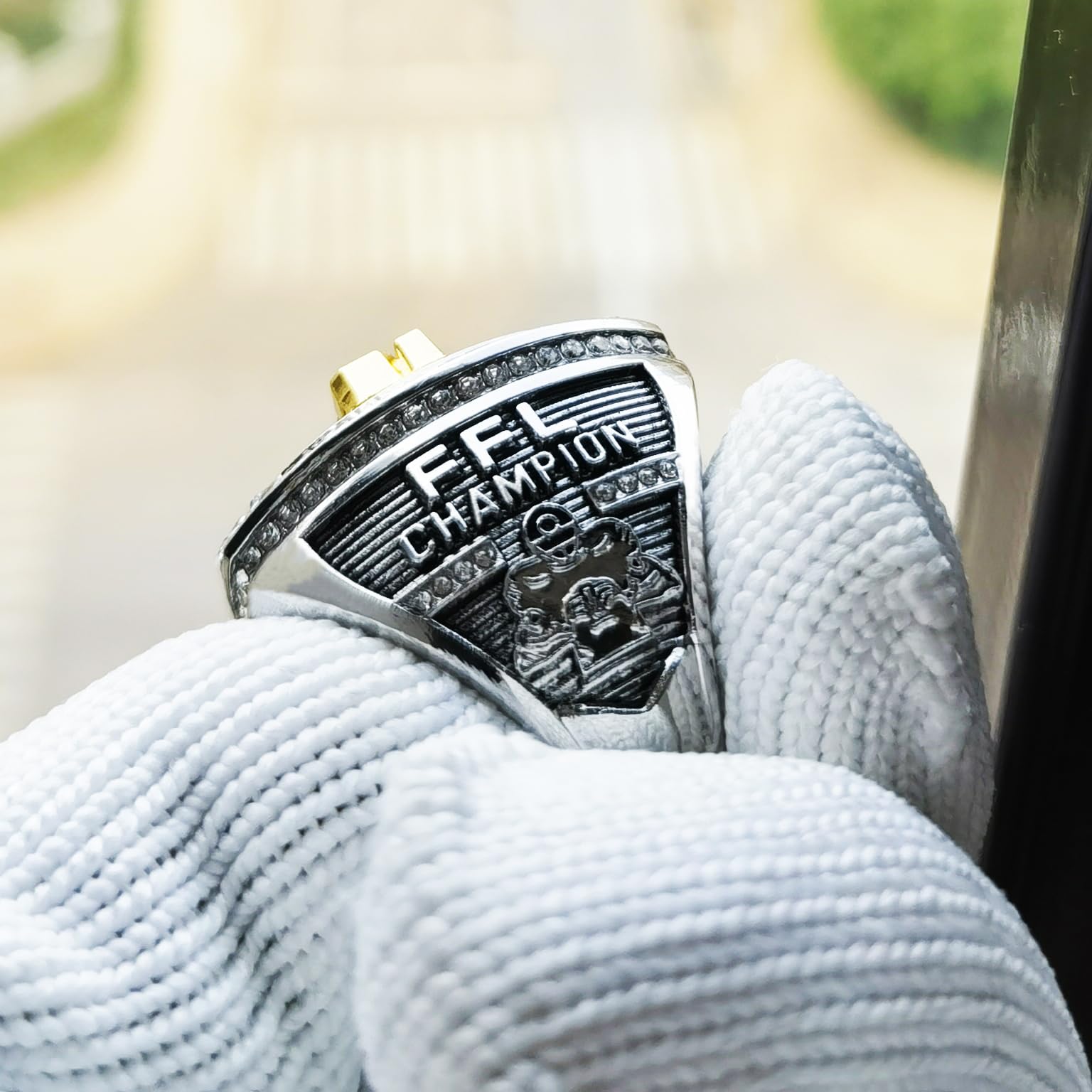 noblehead ring two-tone plating detail revealing gold and silver contrast for visual impact