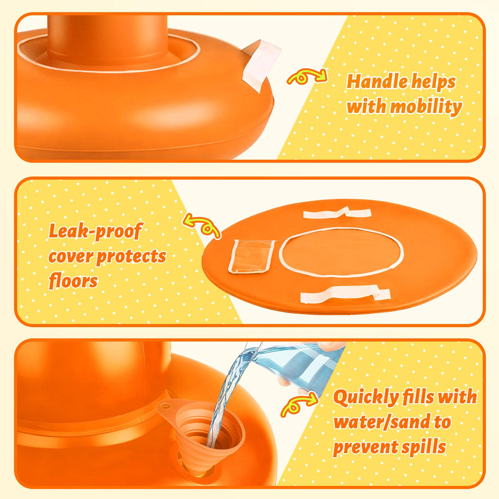 NOCNPSW filled base with water demonstrating tip-resistant stability for safe play