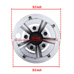 NOKINS hubcap installed on golf cart wheel improving appearance and protection