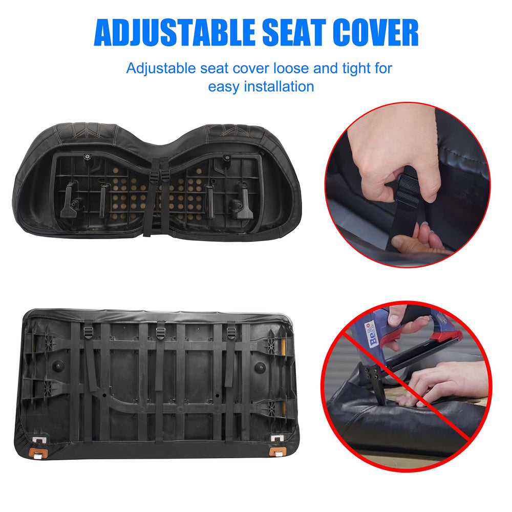 NOKINS installed seat cover side profile demonstrating improved comfort and style