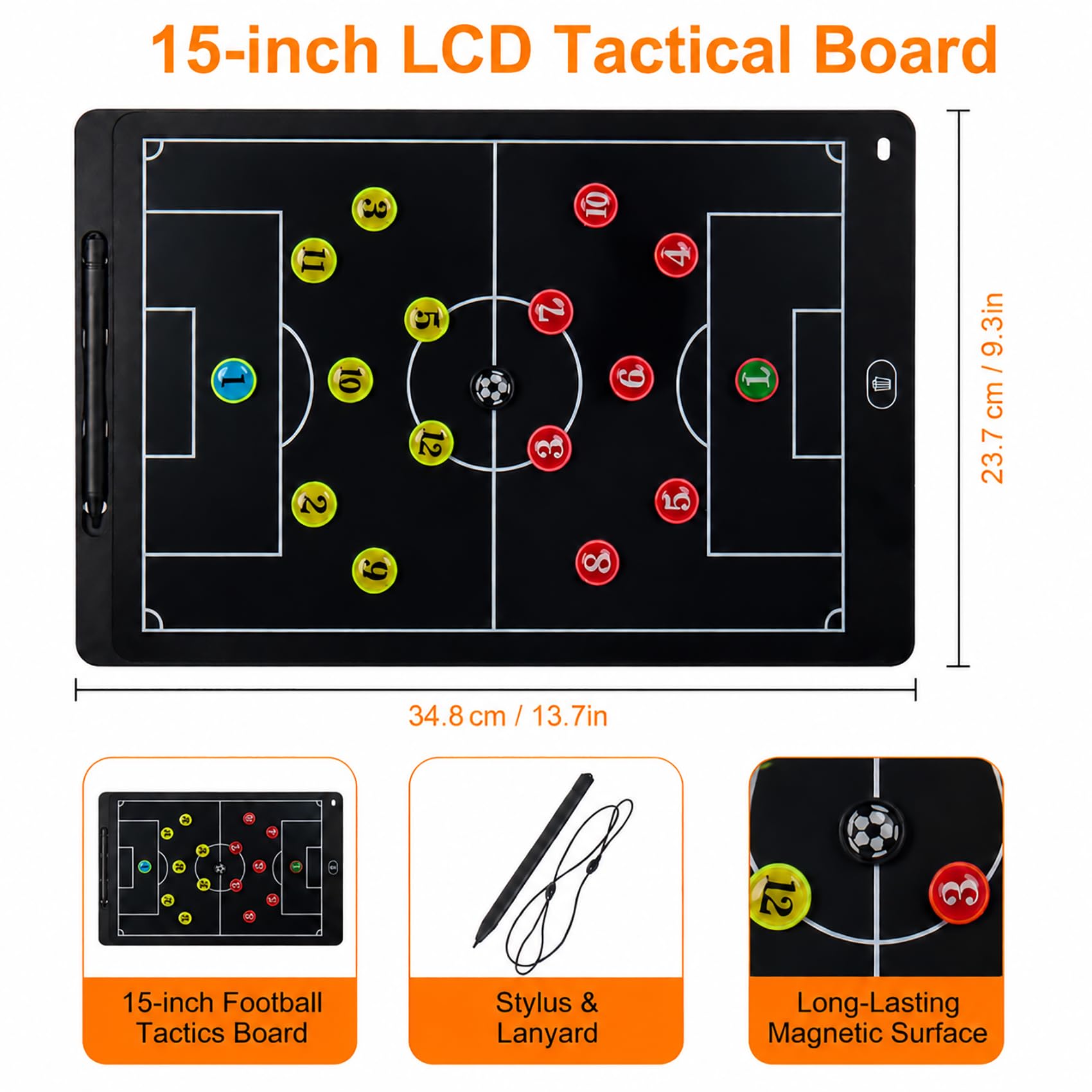 NomadSphere close-up of 27 magnetic markers showing organized coaching options